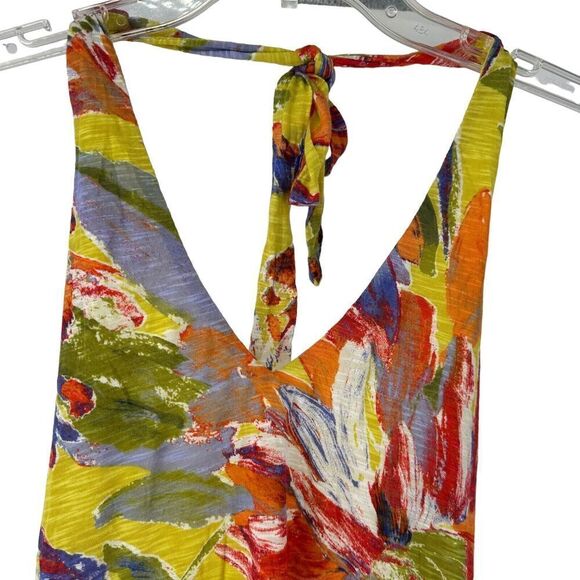 Tommy Bahama Halter Top Size S Colorful Tropical Beach Noli Blooms Stretch Aloha - Picture 2 of 7